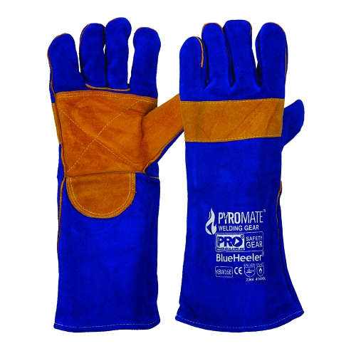 GLOVE WELDERS BLUE AND GOLD PALM KEVLAR STITCH